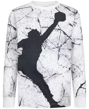Футболка с длинными рукавами и графическим рисунком Little Boys Jumpman Cement Jordan, белый