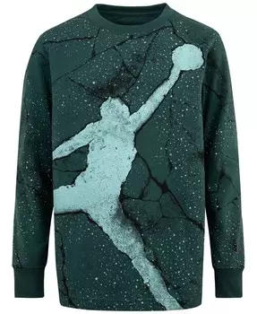 Футболка с длинными рукавами и графическим рисунком Big Boys Jumpman Cement Jordan, зеленый