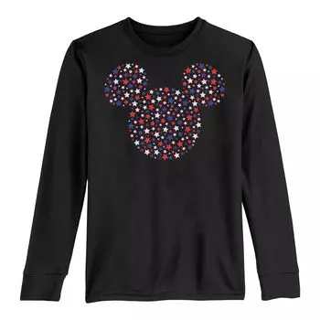 Футболка с длинными рукавами и графическим рисунком Disney's Mickey Mouse & Friends для мальчиков 8–20 лет Americana Star Fill Licensed Character
