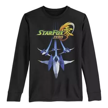 Футболка с длинными рукавами и графическим рисунком Nintendo Star Fox Squad Formation для мальчиков 8–20 лет Licensed Character