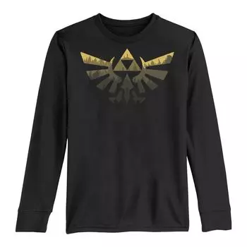 Футболка с длинными рукавами и графическим рисунком Nintendo The Legend Of Zelda Triforce Triforce для мальчиков 8–20 лет Licensed Character