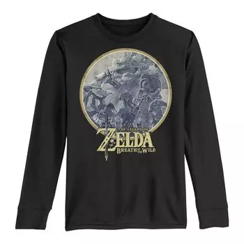 Футболка с длинными рукавами и графическим рисунком Nintendo Zelda Breath Of The Wild Rock для мальчиков 8–20 лет Licensed Character
