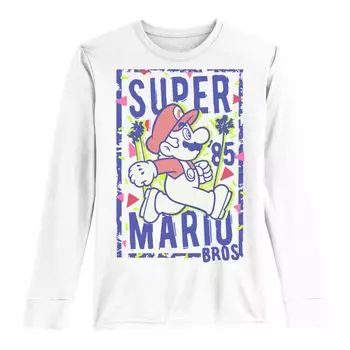 Футболка с длинными рукавами и графическим рисунком Super Mario Bros 85 для мальчиков 8–20 лет Licensed Character