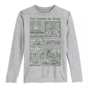 Футболка с длинными рукавами и графическим рисунком The Legend Of Zelda Story для мальчиков 8–20 лет Licensed Character