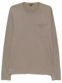 Футболка с длинными рукавами и карманом James Perse, серый