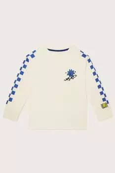 Футболка с длинными рукавами и клетчатым узором Monsoon, белый