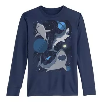 Футболка с длинными рукавами и коллажем Shark Space для мальчиков 8–20 лет Licensed Character
