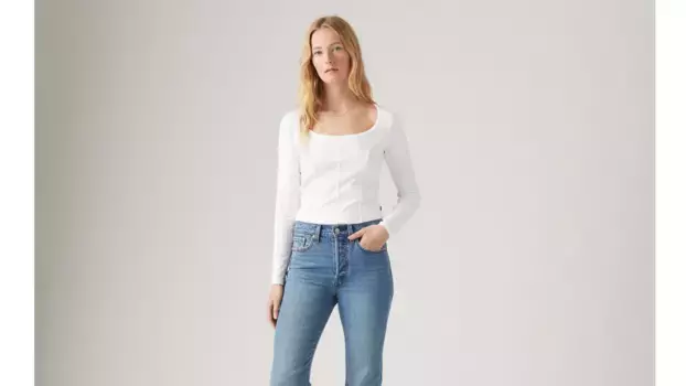 Футболка с длинными рукавами и корсетом Mars Levi's, белый