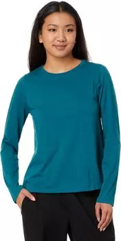 Футболка с длинными рукавами и круглым вырезом Eileen Fisher, цвет Peacock