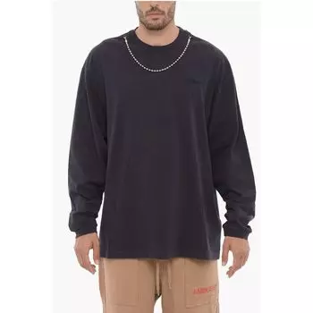 Футболка с длинными рукавами и круглым вырезом, украшенная цепочкой серебристого цвета Ambush, Blue