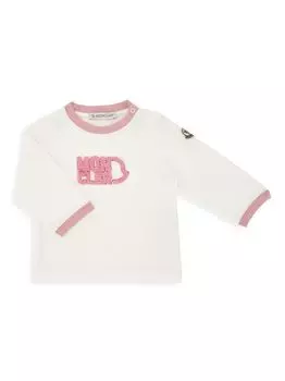 Футболка с длинными рукавами и логотипом Baby Girl's & Little Girl's Moncler, розовый