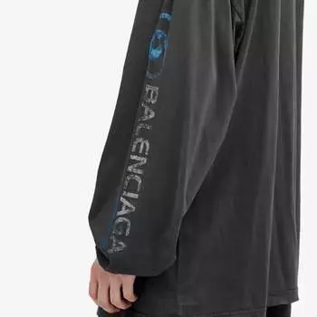 Футболка с длинными рукавами и логотипом Balenciaga Surf, черный