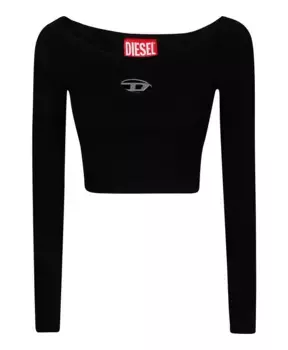 Футболка с длинными рукавами и логотипом Diesel, черный