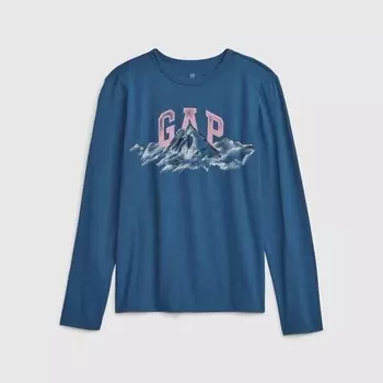 Футболка с длинными рукавами и логотипом Gap, синий