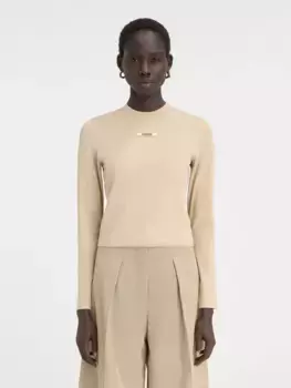 Футболка с длинными рукавами и логотипом Grgrain Le Gr Grain Manches Longues Jacquemus, бежевый