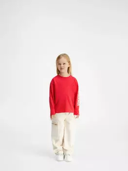 Футболка с длинными рукавами и логотипом JACQUEMUS The kids' long-sleeve t-shirt, красный