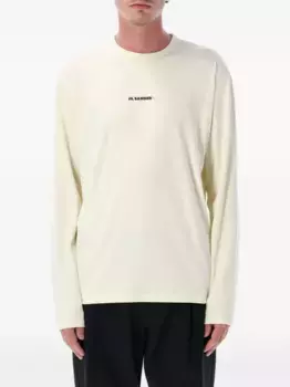 Футболка с длинными рукавами и логотипом JIL SANDER, белый