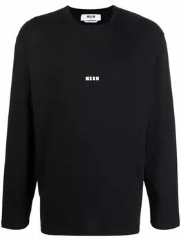 Футболка с длинными рукавами и логотипом MSGM, черный