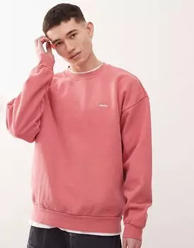 Футболка с длинными рукавами и логотипом Obey в пигментном минерально-красном цвете