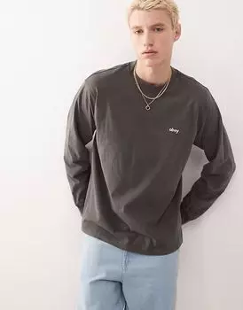 Футболка с длинными рукавами и логотипом Obey в пигментном цифровом черном цвете