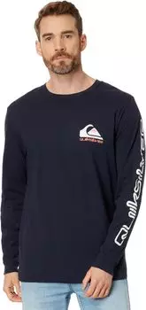 Футболка с длинными рукавами и логотипом Omni Quiksilver, цвет Navy Blazer