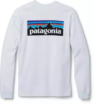 Футболка с длинными рукавами и логотипом P-6 Responsibili — мужская Patagonia, белый