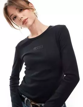 Футболка с длинными рукавами и логотипом Rickie Shine черного цвета Levi's