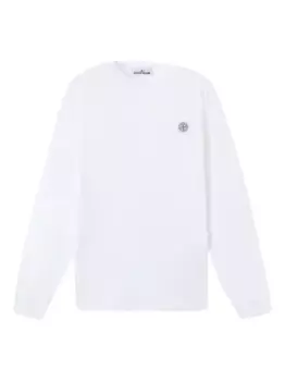 Футболка с длинными рукавами и логотипом Stone Island, белый