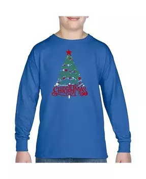 Футболка с длинными рукавами и надписью «Счастливого Рождества» для мальчиков La Pop Art, черный