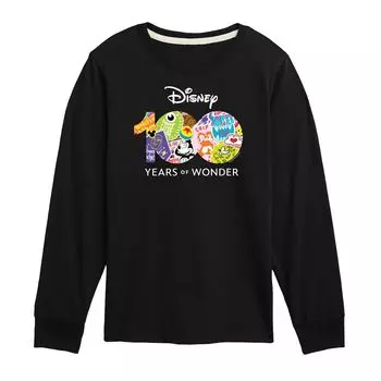 Футболка с длинными рукавами и наклейками с логотипом Disney 100 для мальчиков 8–20 лет Licensed Character