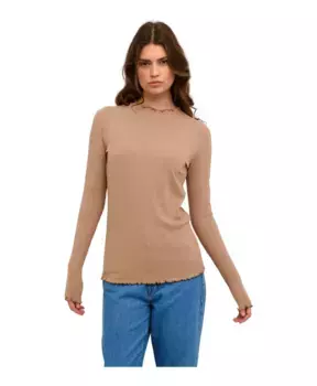 Футболка с длинными рукавами и оборками Karen By Simonsen, бежевый