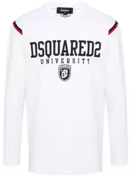 Футболка с длинными рукавами и отделкой в полоску DSQUARED2, белый