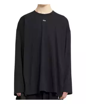 Футболка с длинными рукавами и печатью Off White, черный