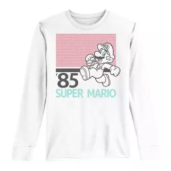 Футболка с длинными рукавами и портретом кандзи Super Mario Bros. '85 для мальчиков 8–20 лет Licensed Character