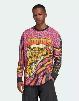Футболка с длинными рукавами и принтом Adilenium Season 3 красного цвета adidas Originals