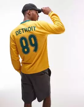 Футболка с длинными рукавами и принтом Carhartt WIP 89 желтого цвета