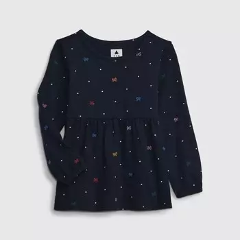 Футболка с длинными рукавами и принтом Gap, синий