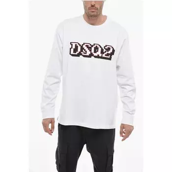 Футболка с длинными рукавами и принтом логотипа Skater Fit Dsquared2, White