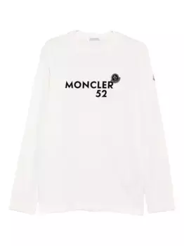 Футболка с длинными рукавами и принтом логотипа MONCLER, нейтральный