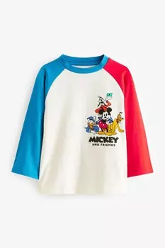 Футболка с длинными рукавами и принтом Микки Мауса из 100% хлопка (3 мес 8 лет) Next, красный