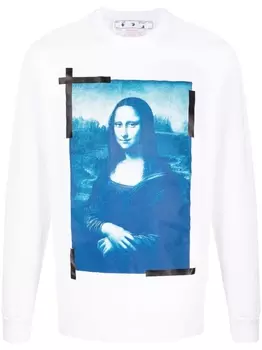 Футболка с длинными рукавами и принтом Monalisa Off-White, белый