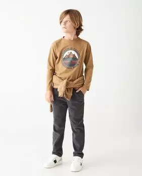 Футболка с длинными рукавами и принтом Mountain El Corte Ingls, светло-коричневый