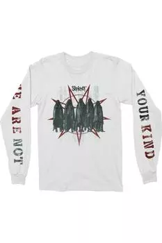 Футболка с длинными рукавами и принтом на спине Shrouded Group Slipknot, белый