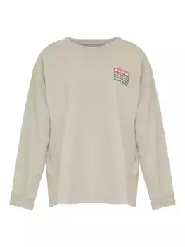 Футболка с длинными рукавами и принтом Numbers MAISON MARGIELA, серый