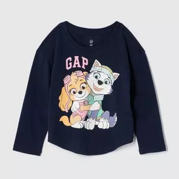 Футболка с длинными рукавами и принтом щенячьего патруля Gap, синий