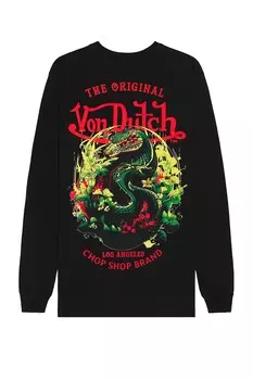 Футболка с длинными рукавами и принтом змеи Von Dutch, черный