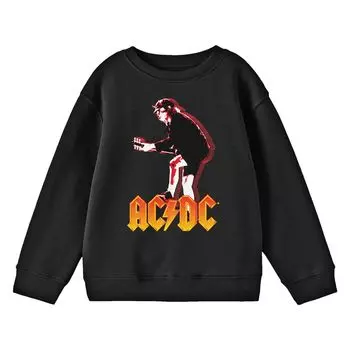 Футболка с длинными рукавами и рисунком Angus Young, играющая на гитаре, AC/DC для мальчиков 8–20 лет Licensed Character