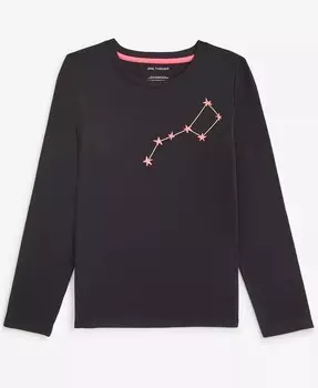 Футболка с длинными рукавами и рисунком Большой Медведицы для девочек Epic Threads, черный