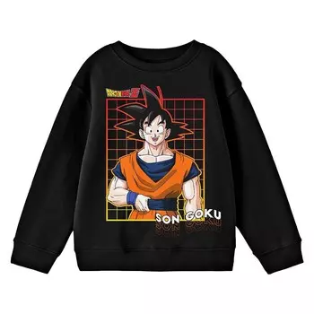 Футболка с длинными рукавами и рисунком Dragonball Z Goku для мальчиков 8–20 лет Licensed Character, черный