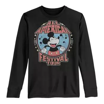 Футболка с длинными рукавами и рисунком «Микки Маус и друзья» для мальчиков 8–20 лет, посвященная Всеамериканскому фестивальному туру с Микки Диснеем Licensed Character